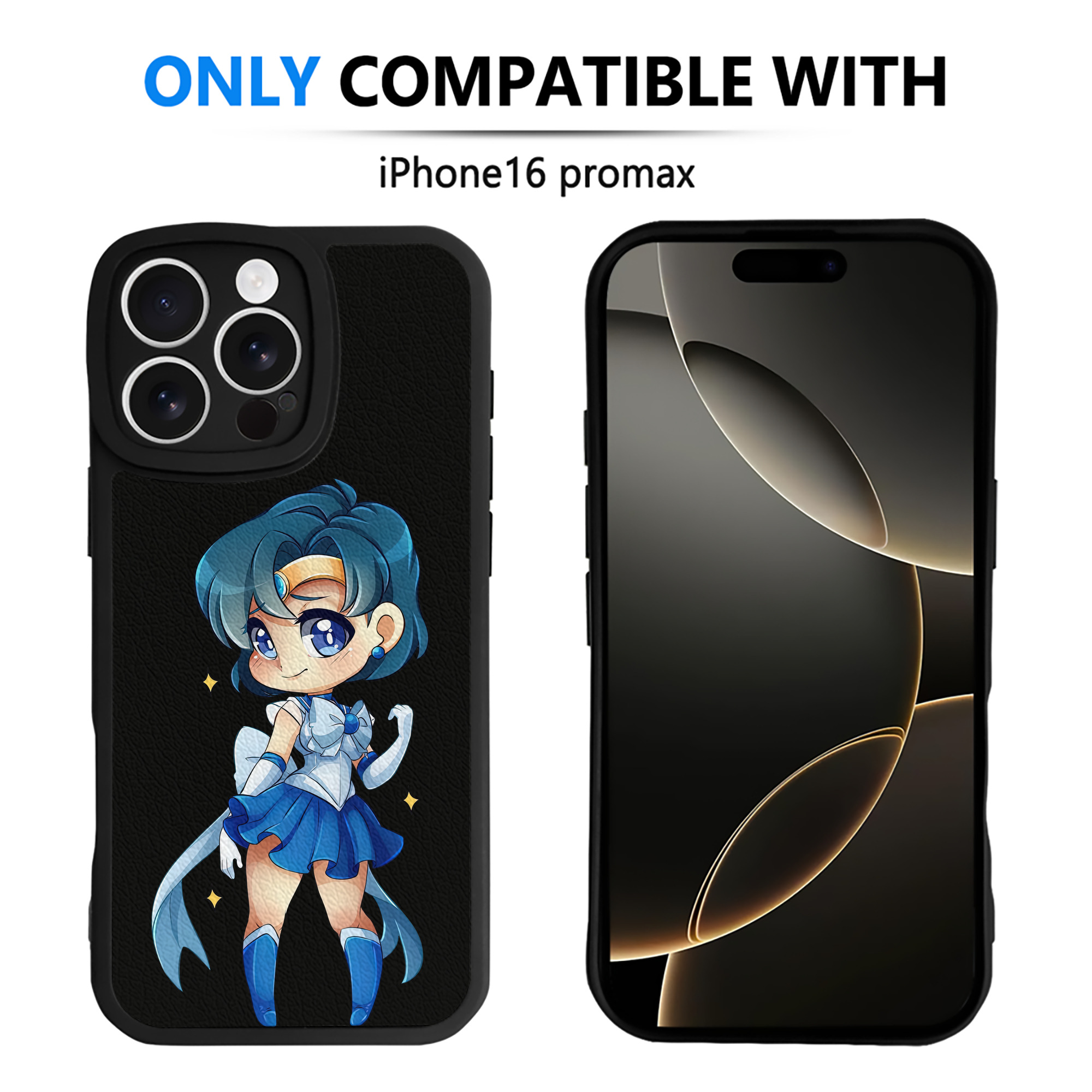 （画像用） 美少女戦士セーラームーン 水野 亜美 みずの あみ Sailor Moon Mizuno Ami 【iPhone 16シリーズ対応】シリコンスマホケース（レザー調） 材質：シリコン